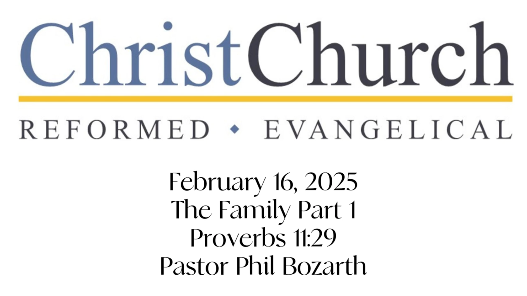 A Proverbs Series on the Family: Intro